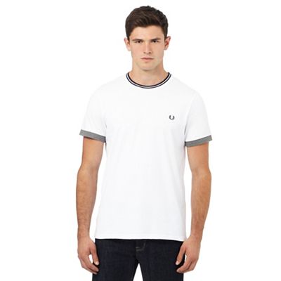 Fred Perry White striped crew neck t-shirt